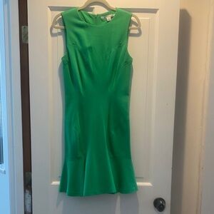 Diane Von Furstenberg Kelly Green Jaelyn stretch knit Dress with flare hem